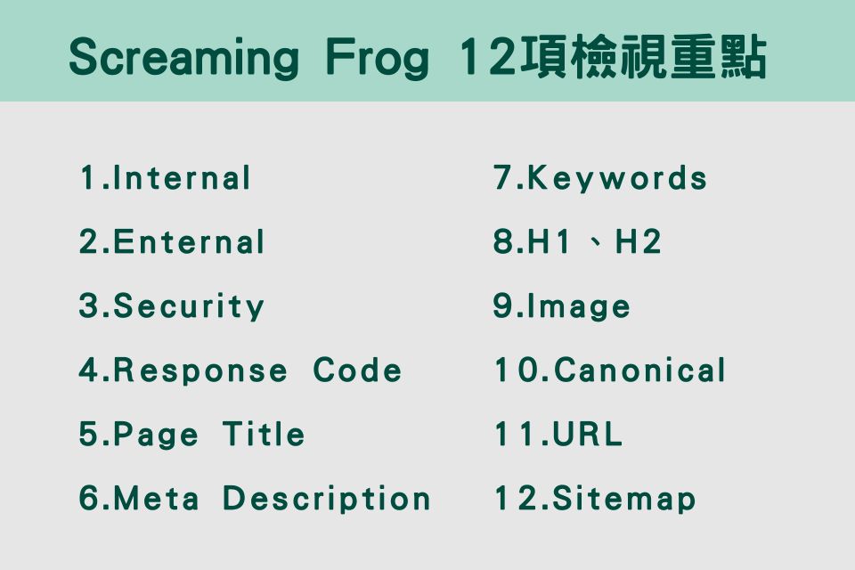 Screaming Frog教學：12項檢視重點